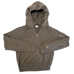 CP Company Men's Olive Army Green Quarter Zip Pullover Hoodie Sz L Pristine!